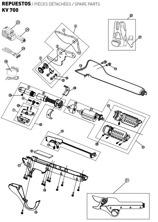 KV700R02 - Conjunto Husillo Completo KV700