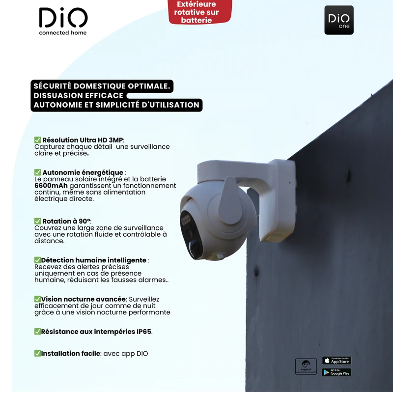 WiFi battery-powered outdoor rotating camera - 3MP