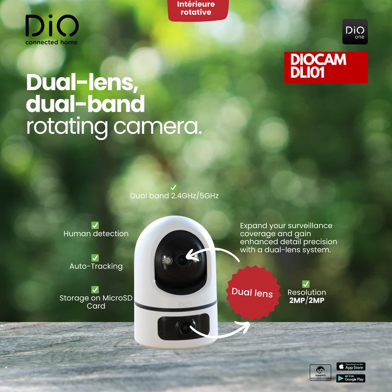 Indoor dual-lens Dual-Band rotating Wi-Fi camera - FULL HD 2MP
