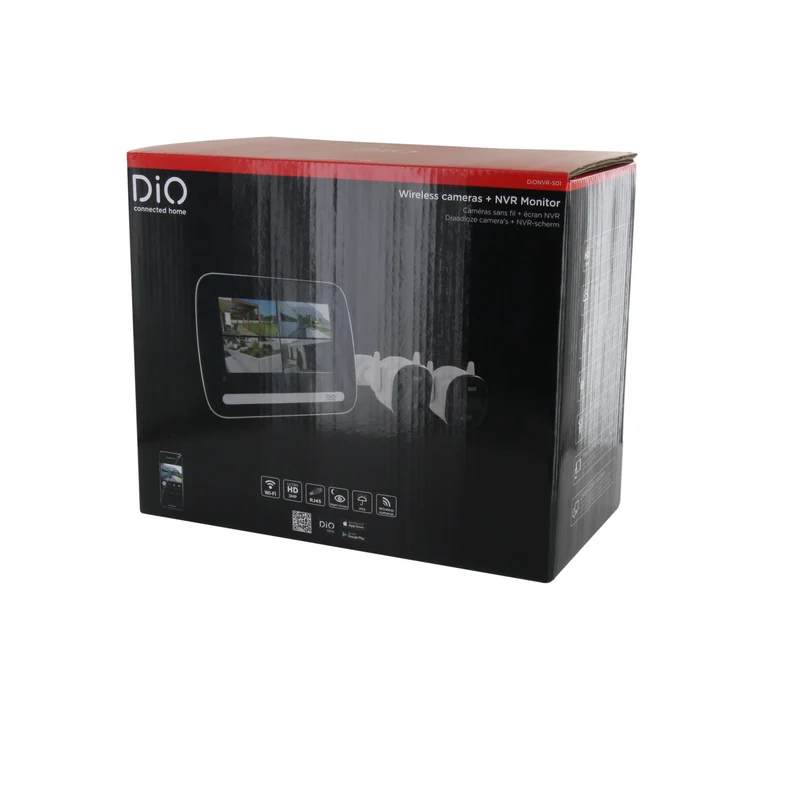 NVR DiO video surveillance system with 7" screen and 2 cameras