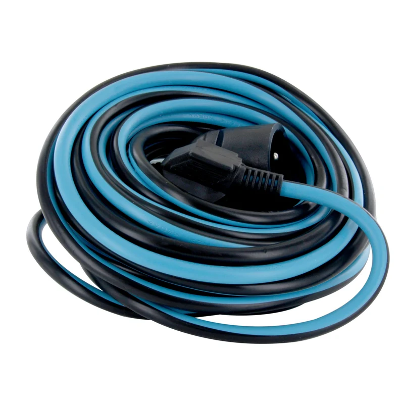 Extension cable - black / blue - 10m schuko
