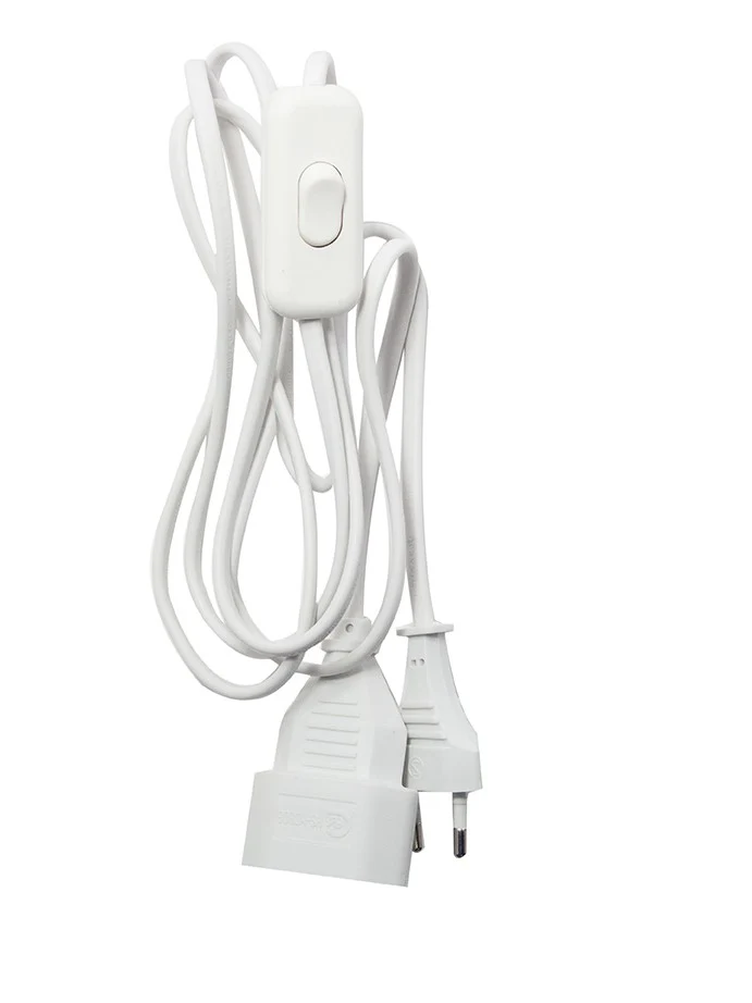 Extension with white switch - 2 m