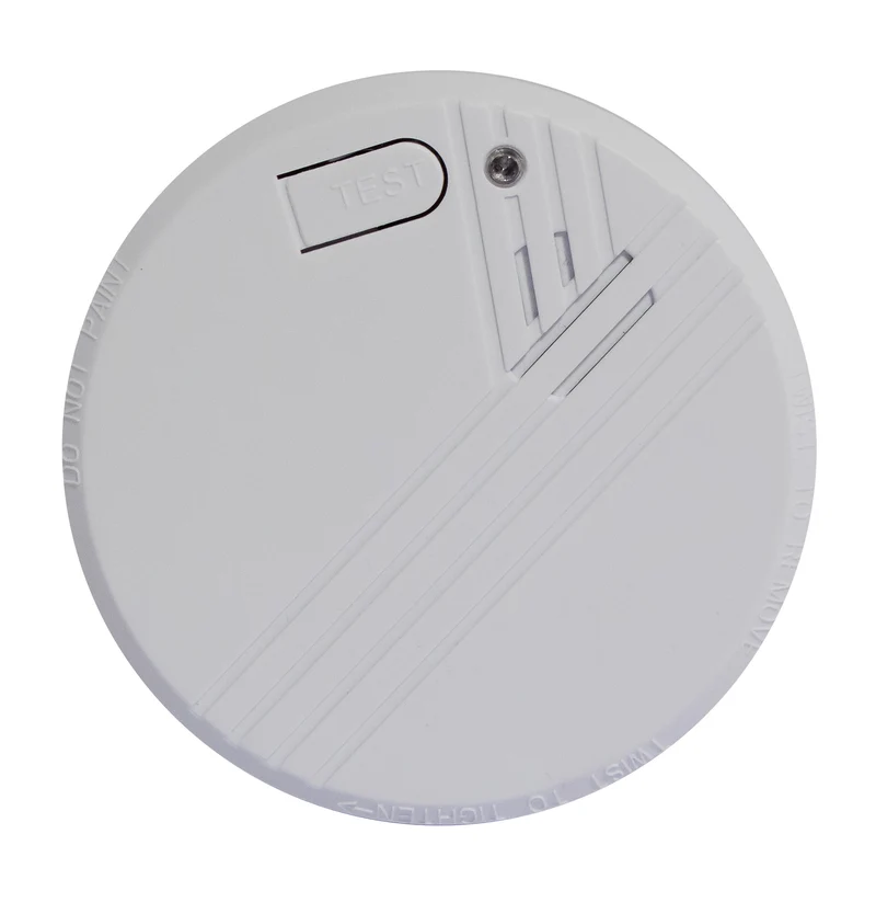 Optical smoke detector with 9-V lithium battery