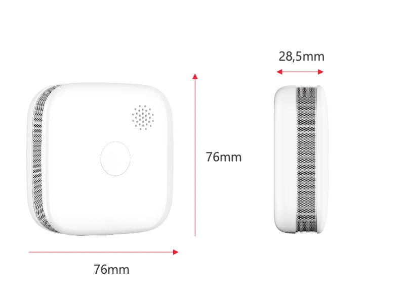 Set of 2 interconnected smoke detectors with 3V lithium battery - 5 years