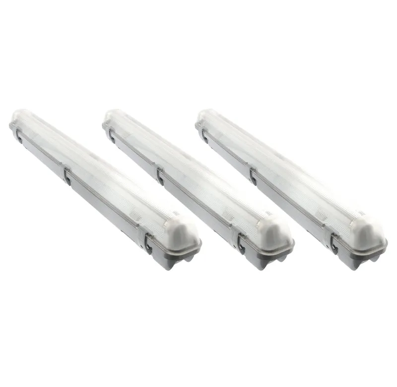 Lot de 3 réglettes fluorescentes 58W étanche PC IP65 T8 A2
