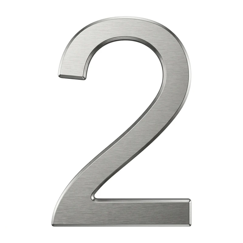 Chiffre adhésif inox Thirard 76 mm