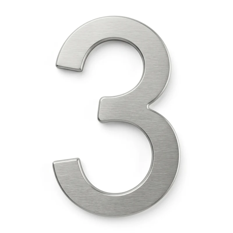 Chiffre adhésif inox Thirard 76 mm