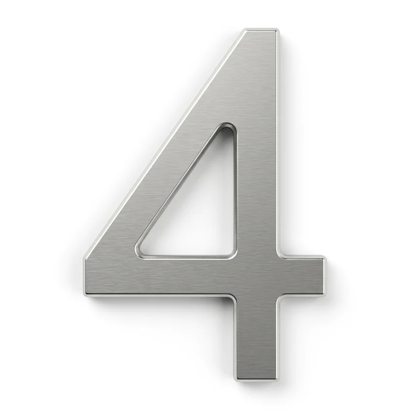Chiffre adhésif inox Thirard 76 mm