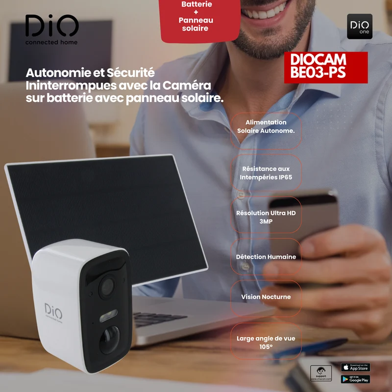 Wireless outdoor WiFi camera with solar panel