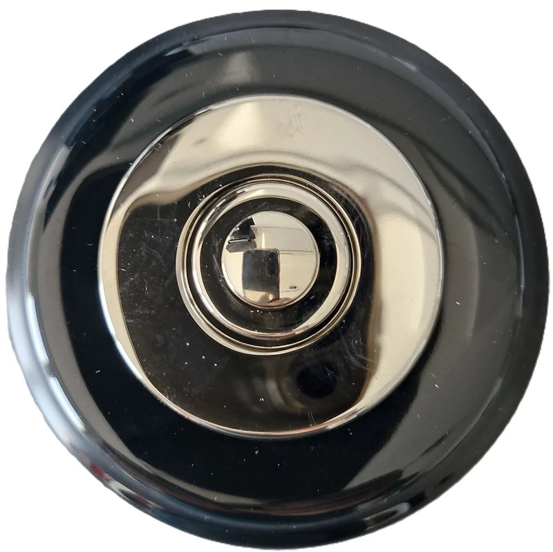 Sonnette filaire porcelaine noir collerette chrome