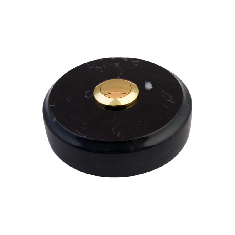 Sonnette Barcelone filaire marbre noir bouton laiton