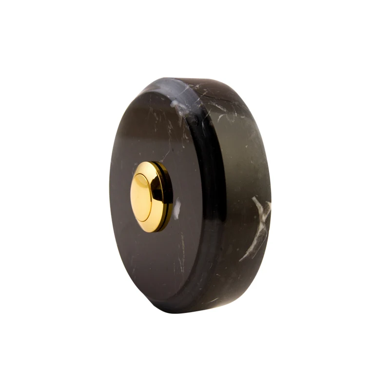 Sonnette Barcelone filaire marbre noir bouton laiton