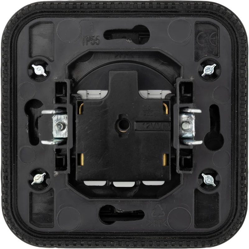 Prise française type E IP55 - 2P+T 16A - bornes auto - encastrée - gamme Granite - Protec