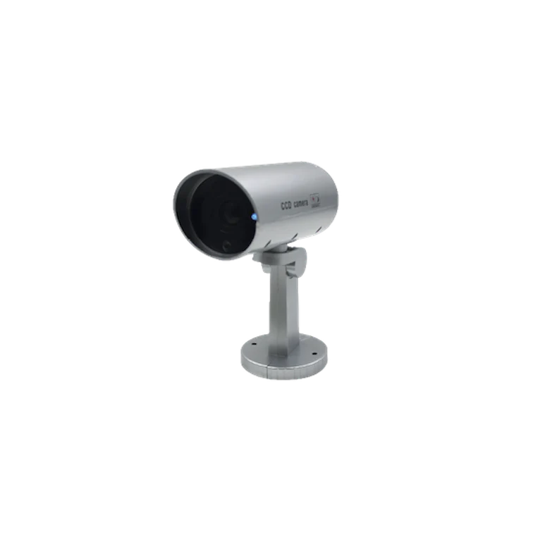 Rotating dummy camera with motion sensor and blue LED