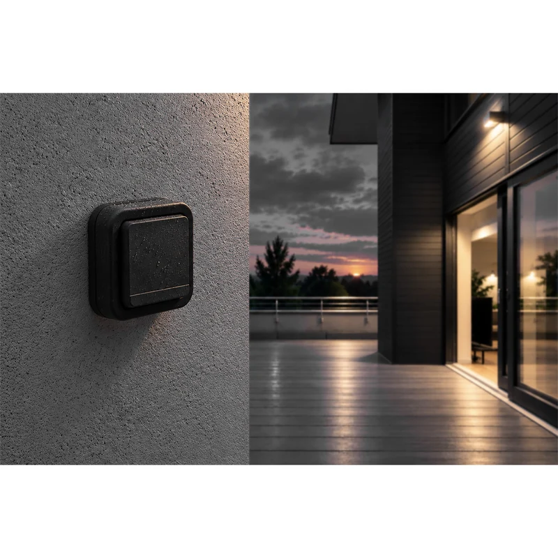 Commande éclairage va-et-vient IP55 - bornes automatiques - saillie - gamme Granite - Protec