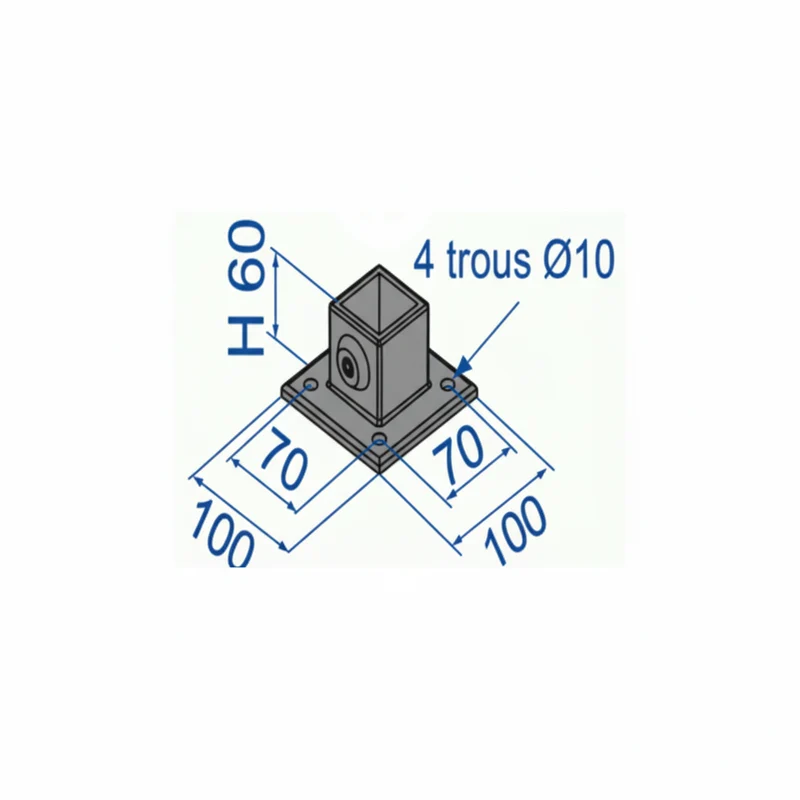 Embase à visser pour butée Arrematic
