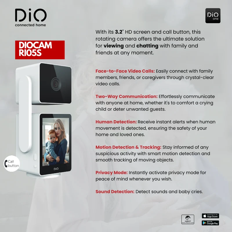 Indoor rotating Wi-Fi camera with 1920x1080p privacy mode