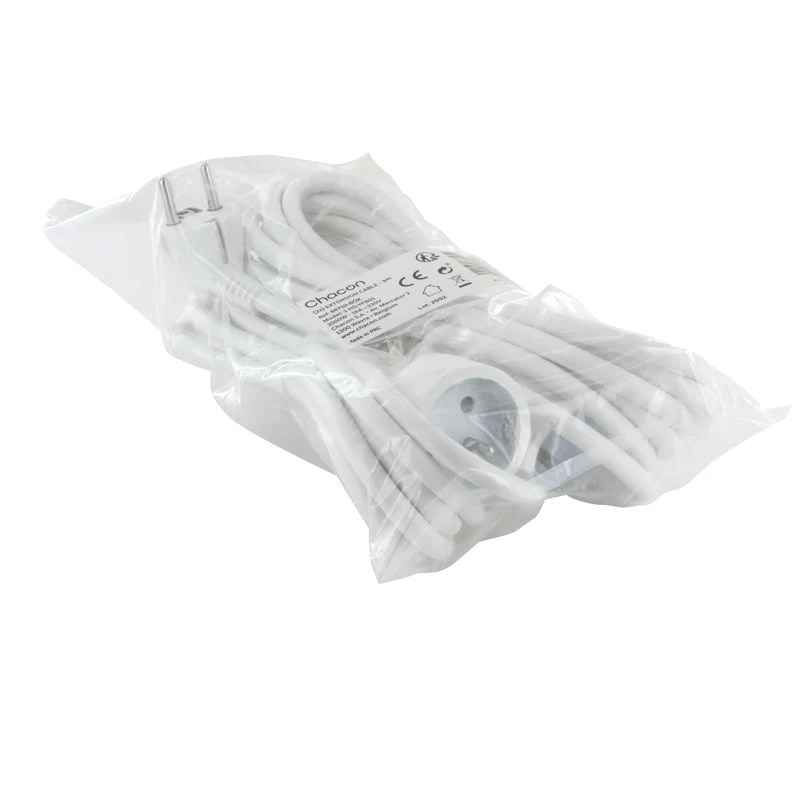Set of 2 extension cable - white - 3m