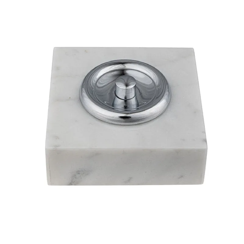 Sonnette filaire marbre royal blanc collerette chrome