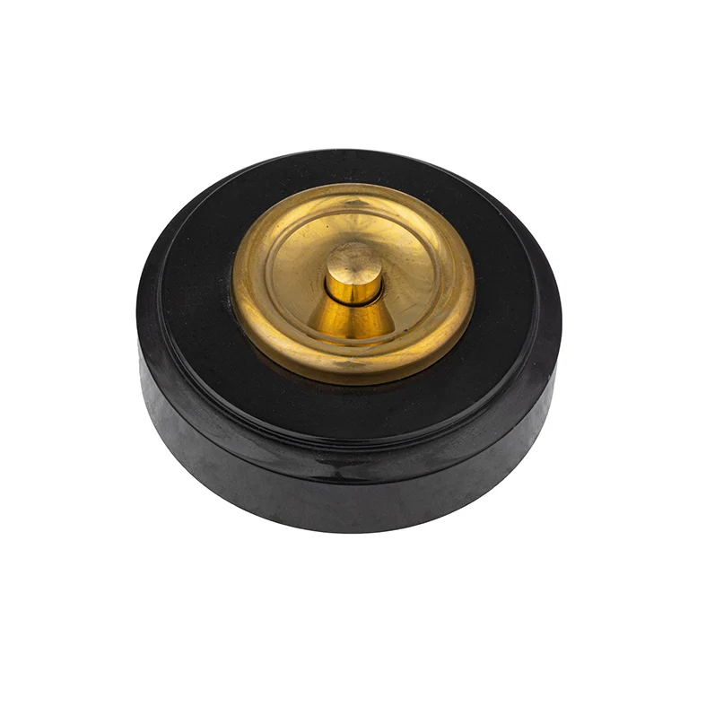 Sonnette filaire marbre royal noir collerette laiton