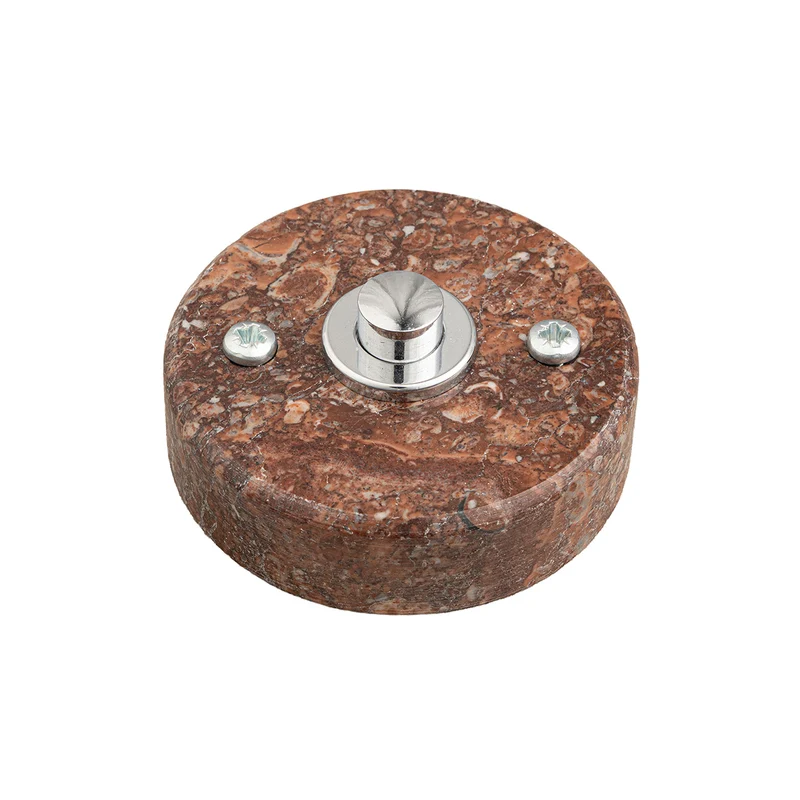 Sonnette filaire marbre royal rouge bouton chrome