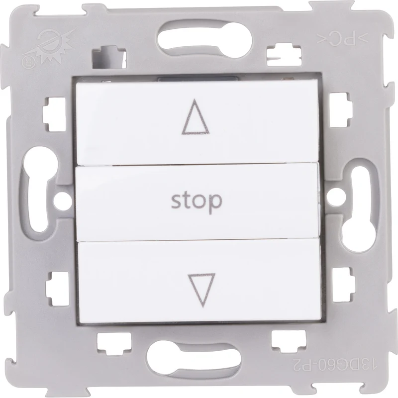 Commande volets roulants 3 boutons encastrée Blanc - Kalya - Zenitech