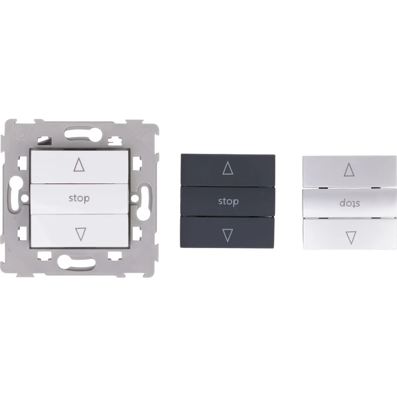 Commande volets roulants 3 boutons encastrée Blanc - Kalya - Zenitech