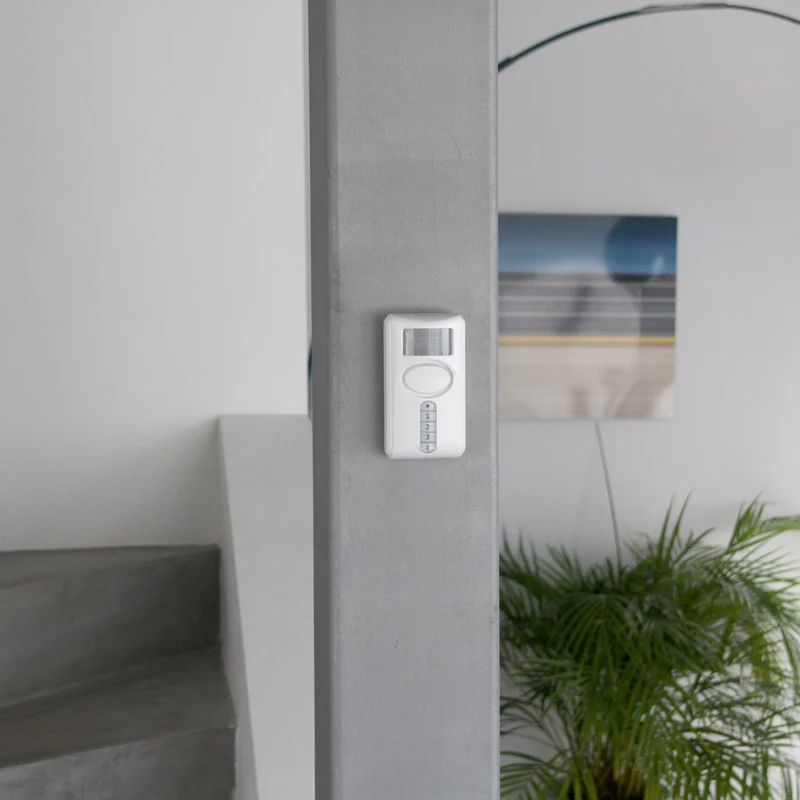 Motion detector with integrated alarm and keypad