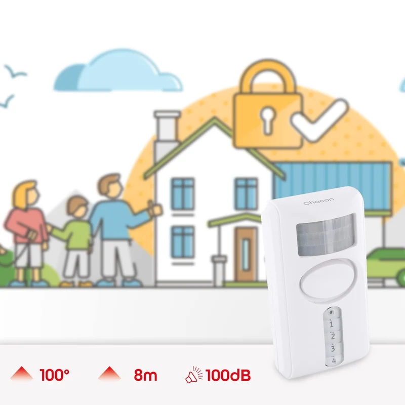 Motion detector with integrated alarm and keypad