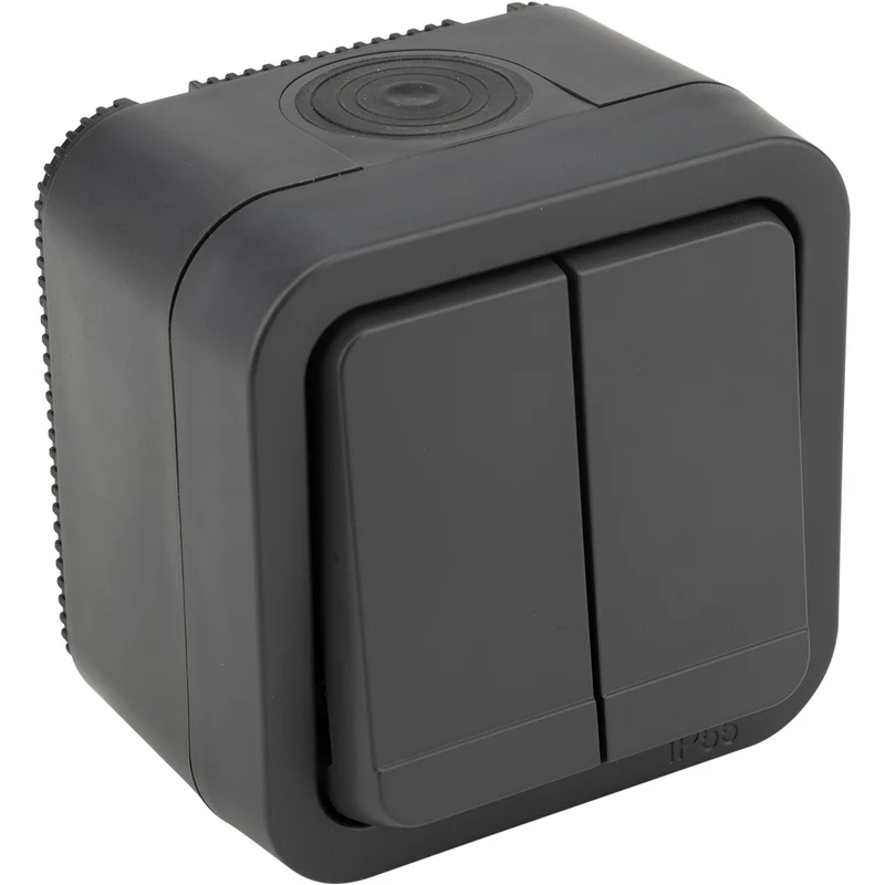 Double va-et-vient étanche IP55 bornes automatiques - en saillie - gamme Granite - Protec