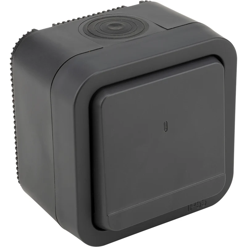 Va-et-vient étanche IP55 bornes auto + voyant lumineux - saillie - gamme Granite - Protec