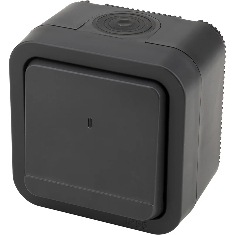Va-et-vient étanche IP55 bornes auto + voyant lumineux - saillie - gamme Granite - Protec