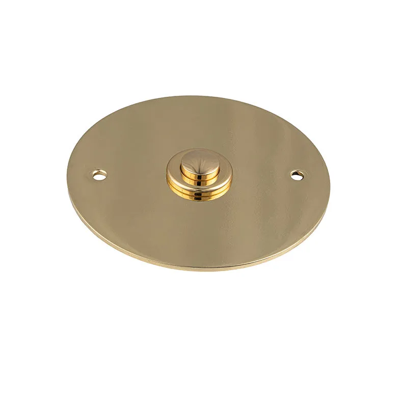 Sonnette filaire rond laiton fin vis apparentes boite d'encastrement