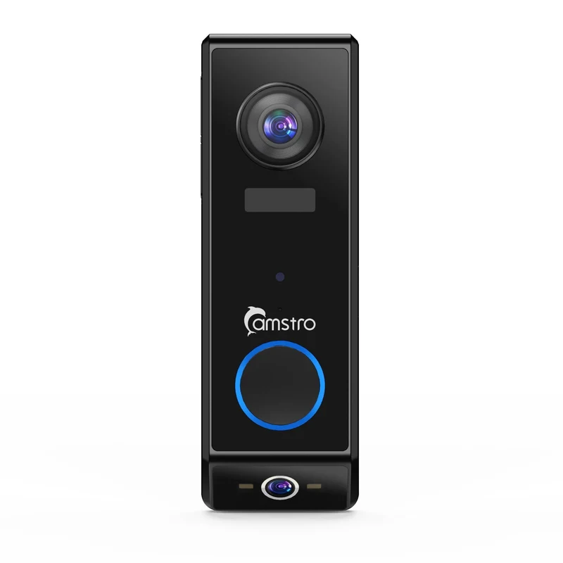 Camstro 2K+1080P Smart Video Doorbell, Two-Way Audio, Customised Human Detection, Day Night Vision, 5200mAh Rechargeable Battery, Support TF Card & Cloud Storage, Work with Alexa and Google Assistant
