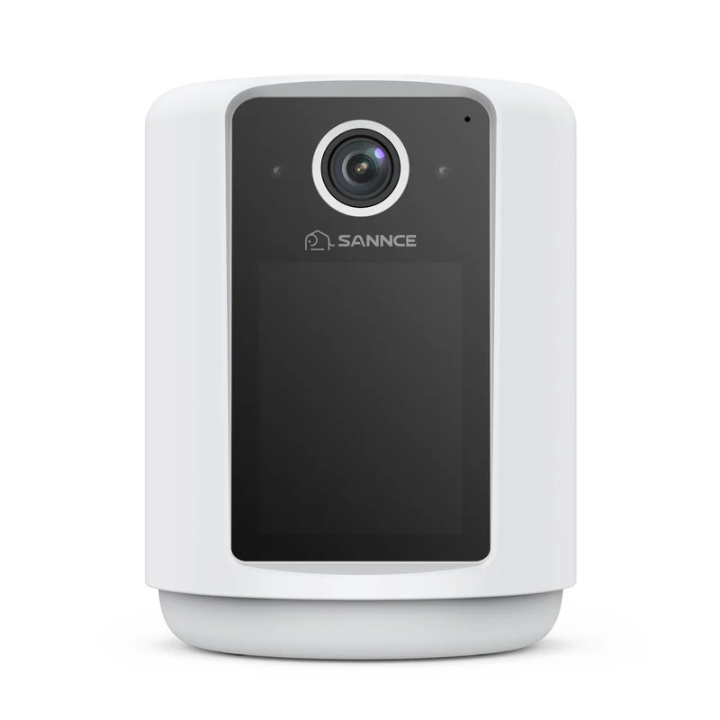 2K Battery Powered Wire-Free IP Camera with 2.4 inch Screen, Soft Night Light, One Click Call, Two-Way Audio WiFi Baby Monitor for Home Security Dog/Cat/Puppy, Night Vision, AI Motion Detection
