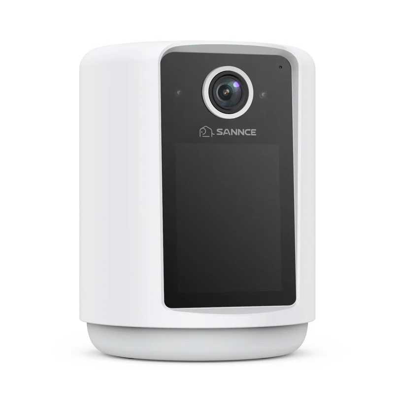 2K Battery Powered Wire-Free IP Camera with 2.4 inch Screen, Soft Night Light, One Click Call, Two-Way Audio WiFi Baby Monitor for Home Security Dog/Cat/Puppy, Night Vision, AI Motion Detection