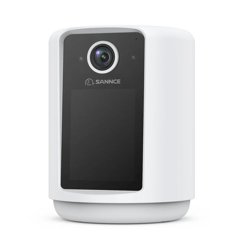2K Battery Powered Wire-Free IP Camera with 2.4 inch Screen, Soft Night Light, One Click Call, Two-Way Audio WiFi Baby Monitor for Home Security Dog/Cat/Puppy, Night Vision, AI Motion Detection