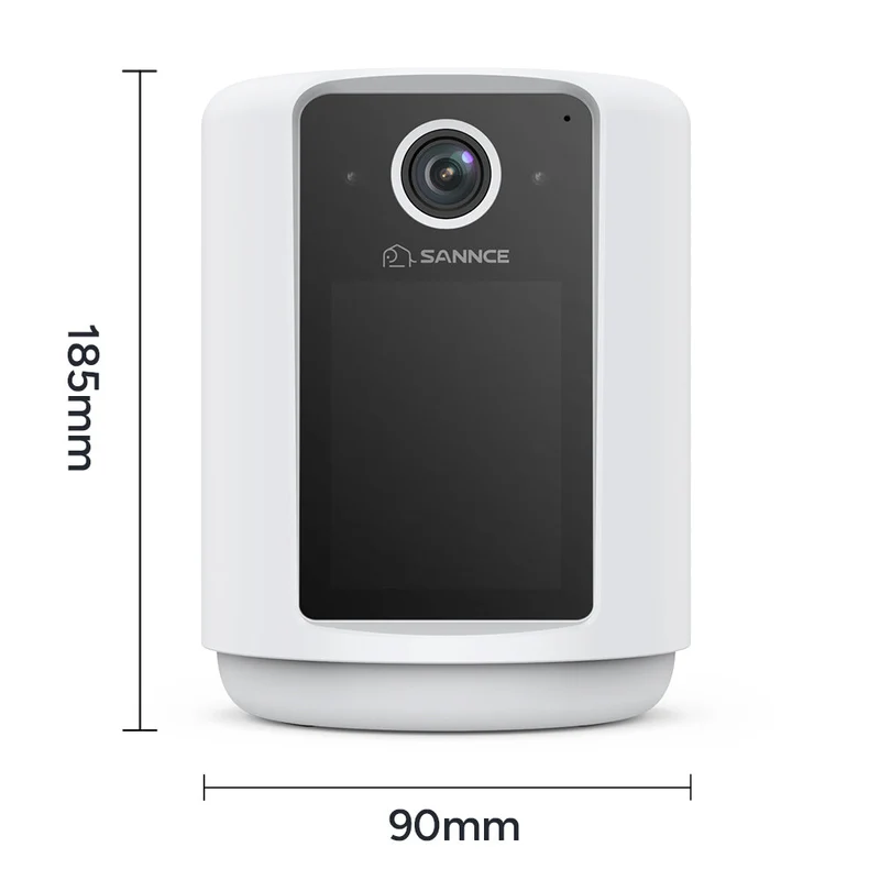 2K Battery Powered Wire-Free IP Camera with 2.4 inch Screen, Soft Night Light, One Click Call, Two-Way Audio WiFi Baby Monitor for Home Security Dog/Cat/Puppy, Night Vision, AI Motion Detection