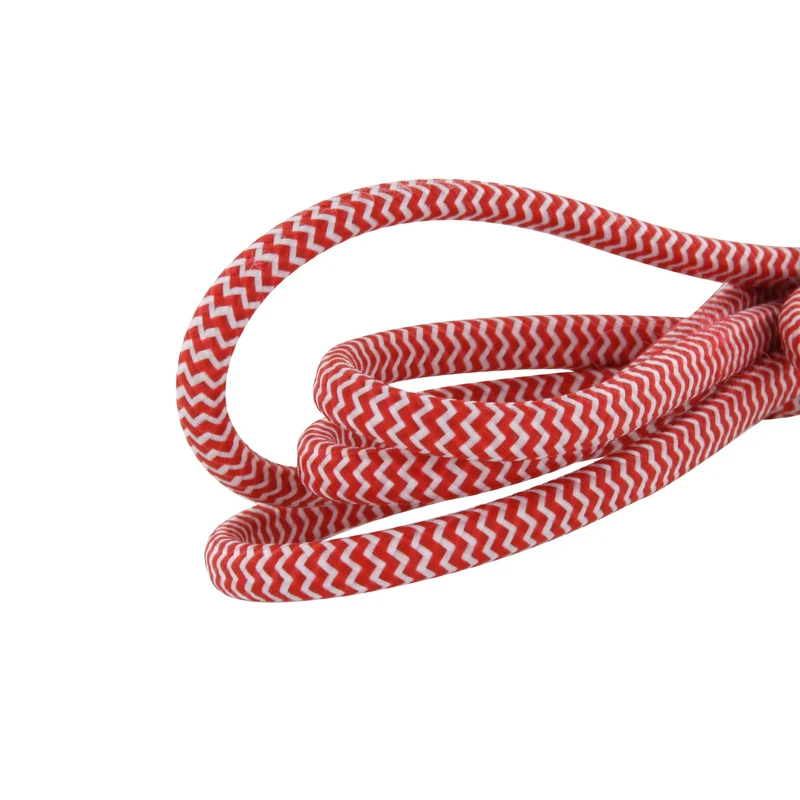 Textile extension cable red/white with white plug - 1,5m