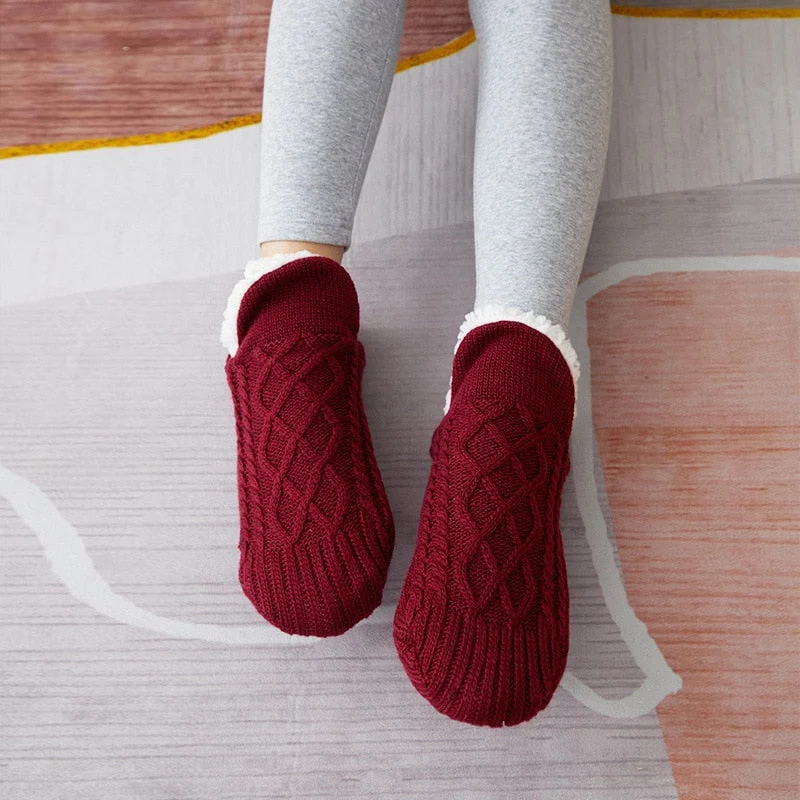 Chaussons-Chaussettes Fourrés