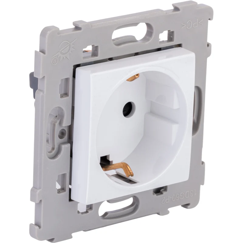 Prise Schuko encastrée - Blanc - Kalya - Zenitech