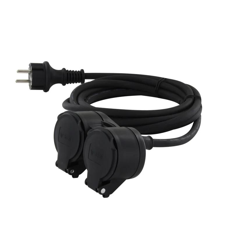 Extension cord HO5RR-F 3 x1,5mm2- IP44 Dual-Head - 10m - SCH