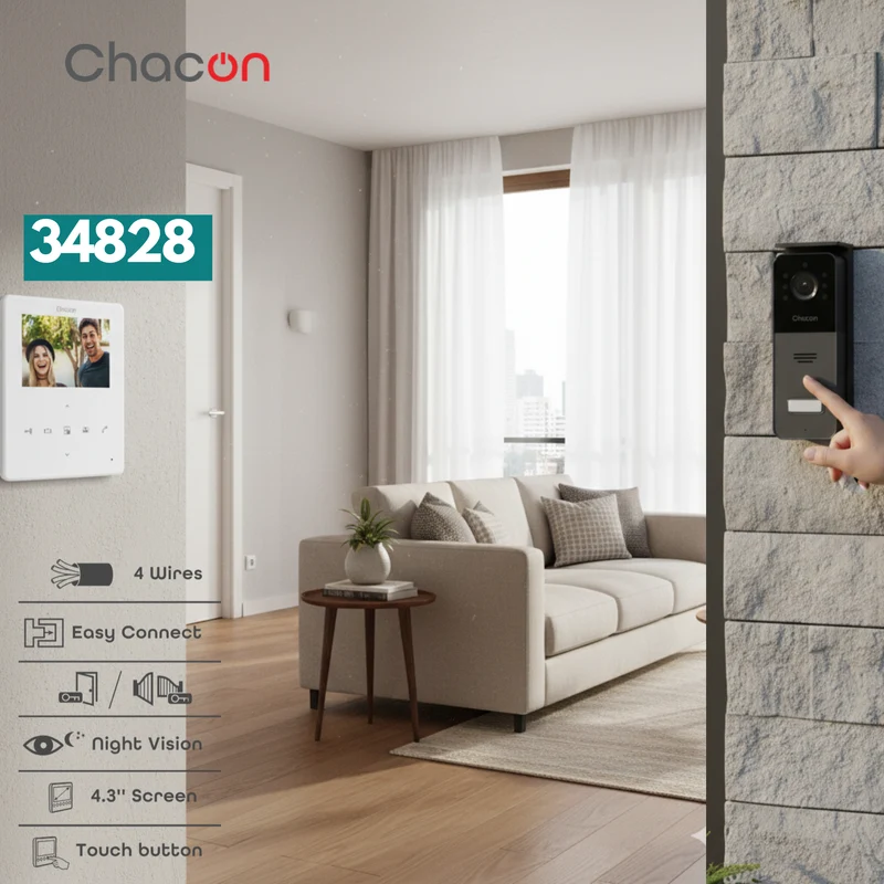 4.3" wired videophone with touchscreen (4 wires)