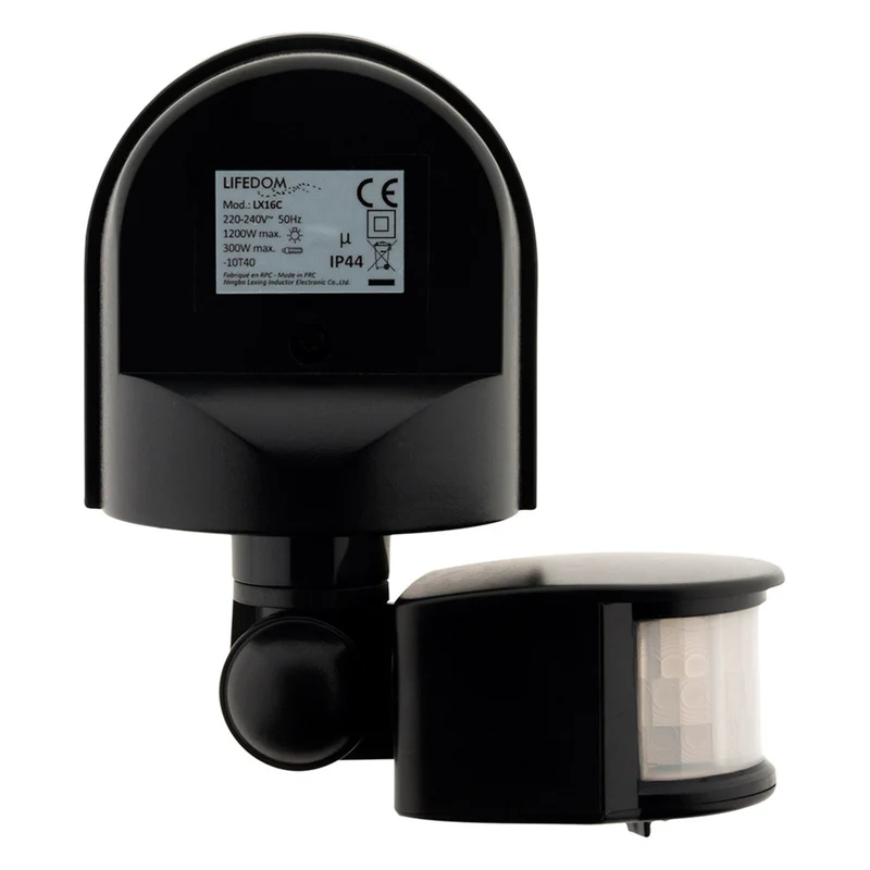 Détecteur mouvement IP44 - tête orientable - 1200W - Zenitech