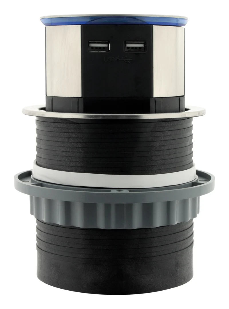 Bloc prise encastrable compacte 2P+T 16A + USB - Otio