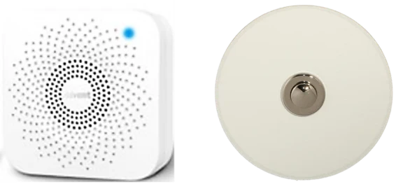 Sonnette sans fil rond acier blanc boite d'encastrement