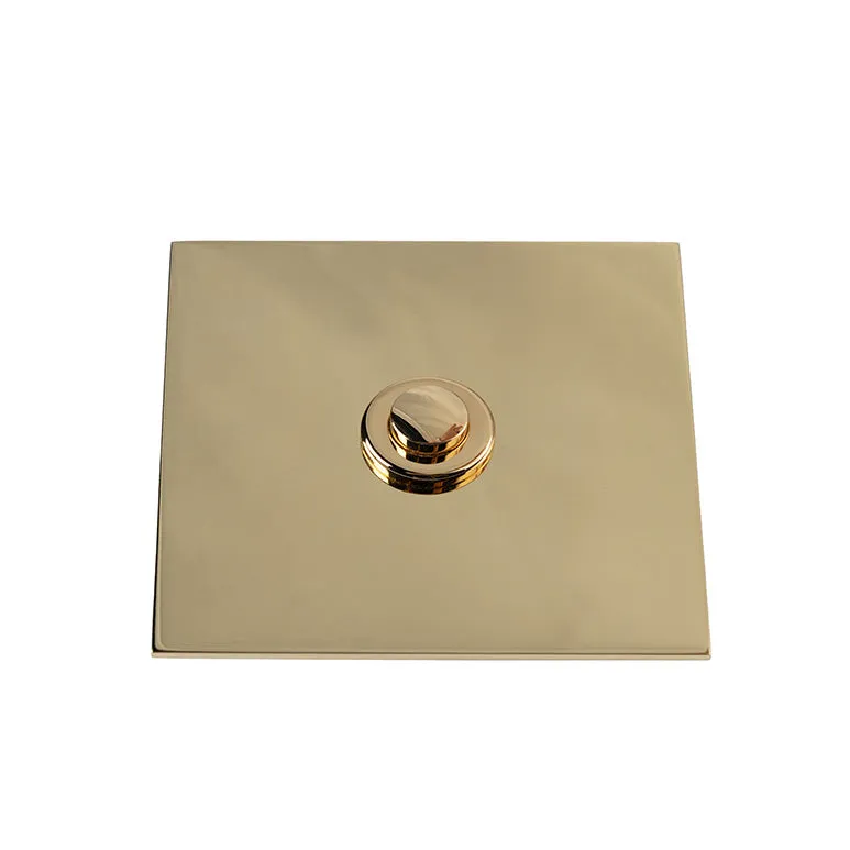 Sonnette filaire carré laiton fin fixation murale
