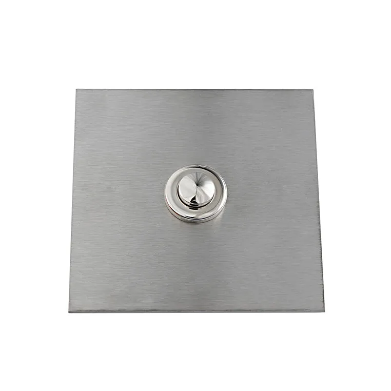 Sonnette filaire carré acier brossé fixation murale