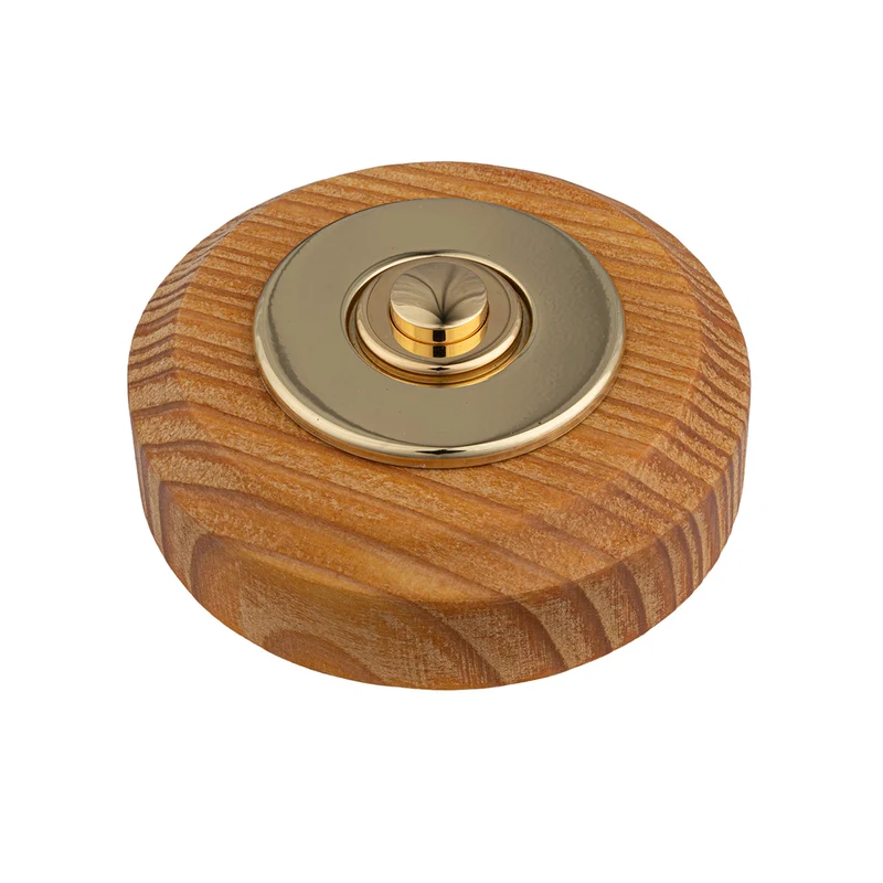 Sonnette Luberon filaire bois mélèze rond collerette laiton