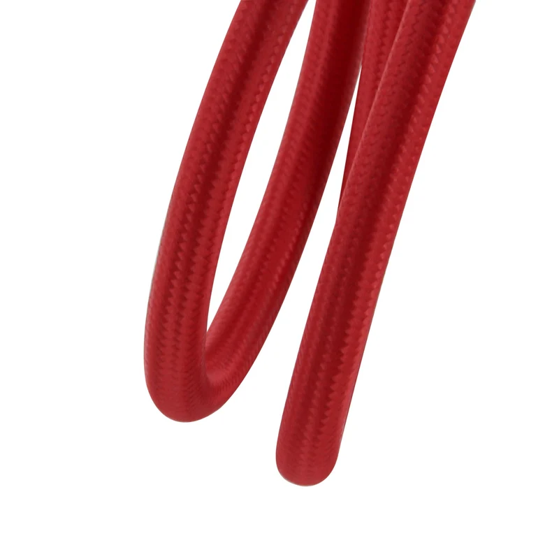 Grey power strip and red textile cable with 2 USB - 1,5m